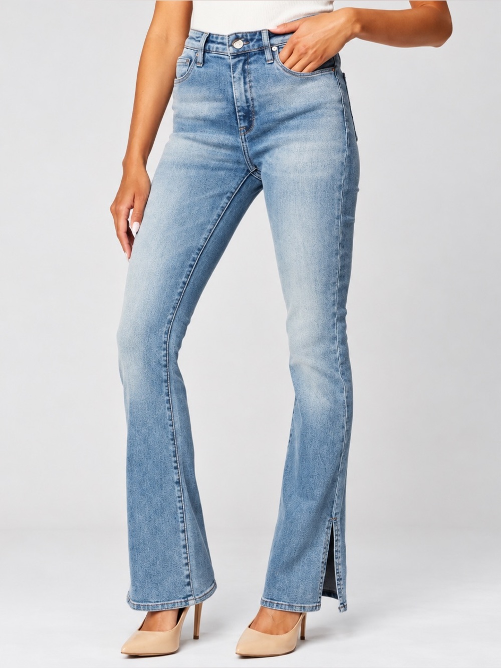Blank NYC The Hoyt Mini Flare Split Hem Jeans NWT